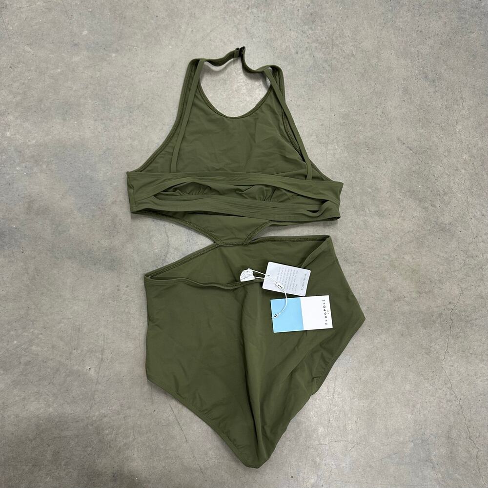 NWT Flagpole Lynn Cutout One-Piece Swimsuit in Green sz XL - Picture 5 of 8